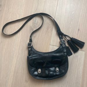 Coach Black Leather Legacy Amanda Crossbody with Tassels